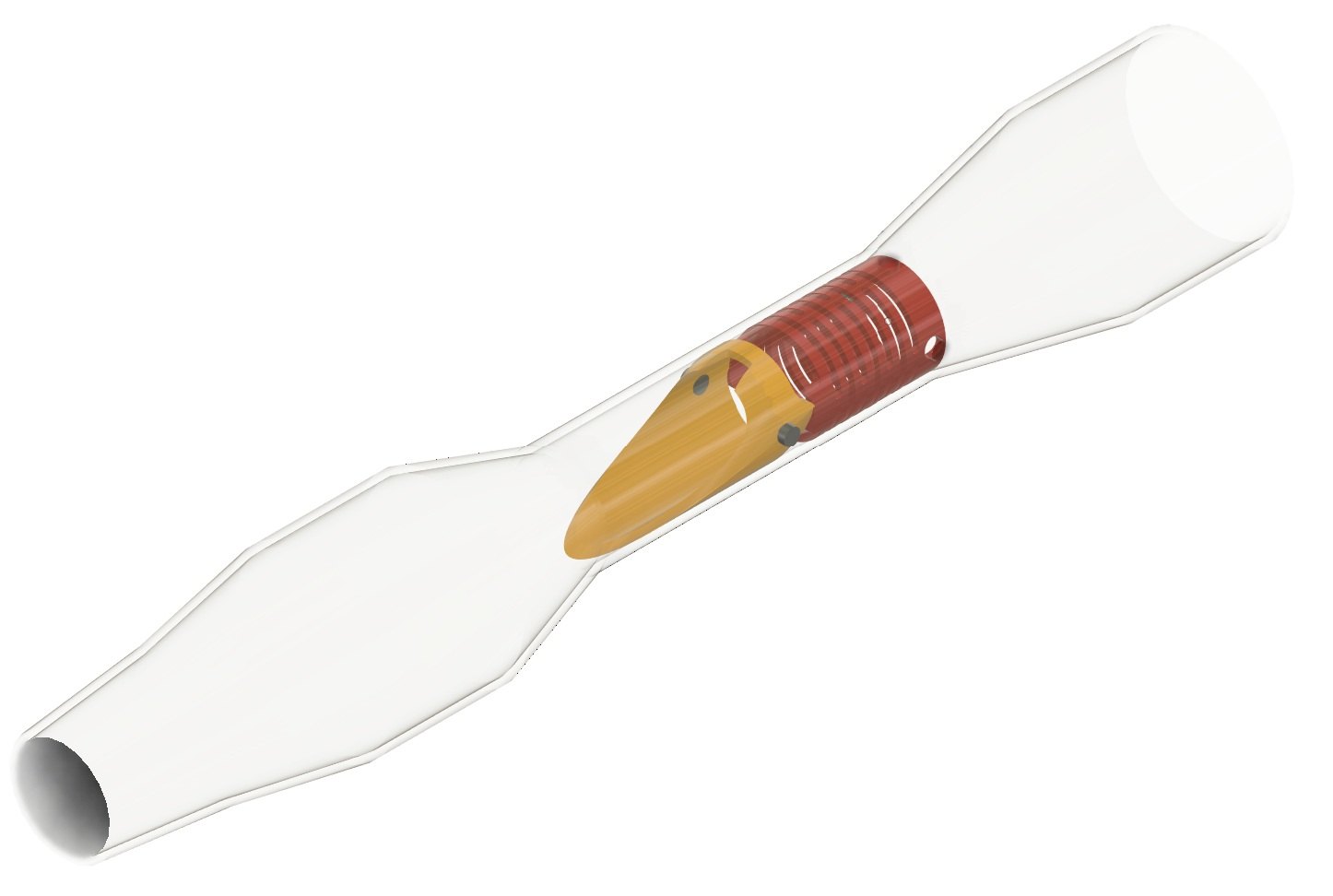 Rendering of the Choice valve in its stent, open